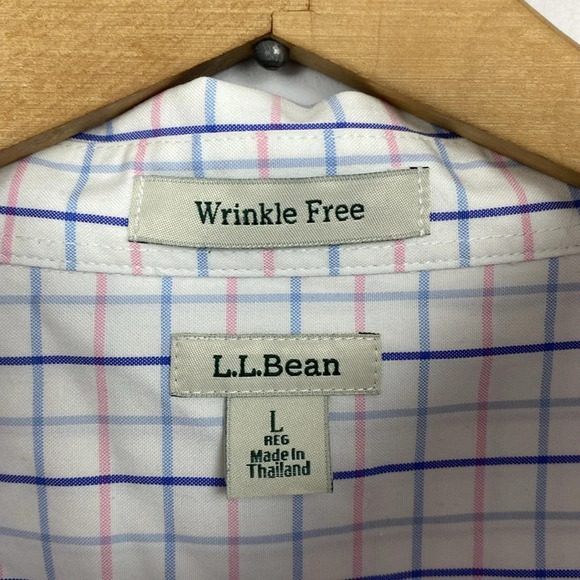 L.L. Bean Men's Wrinkle-Free Kennebunk Sport Shirt, Traditional Fit Check - Picture 4 of 11